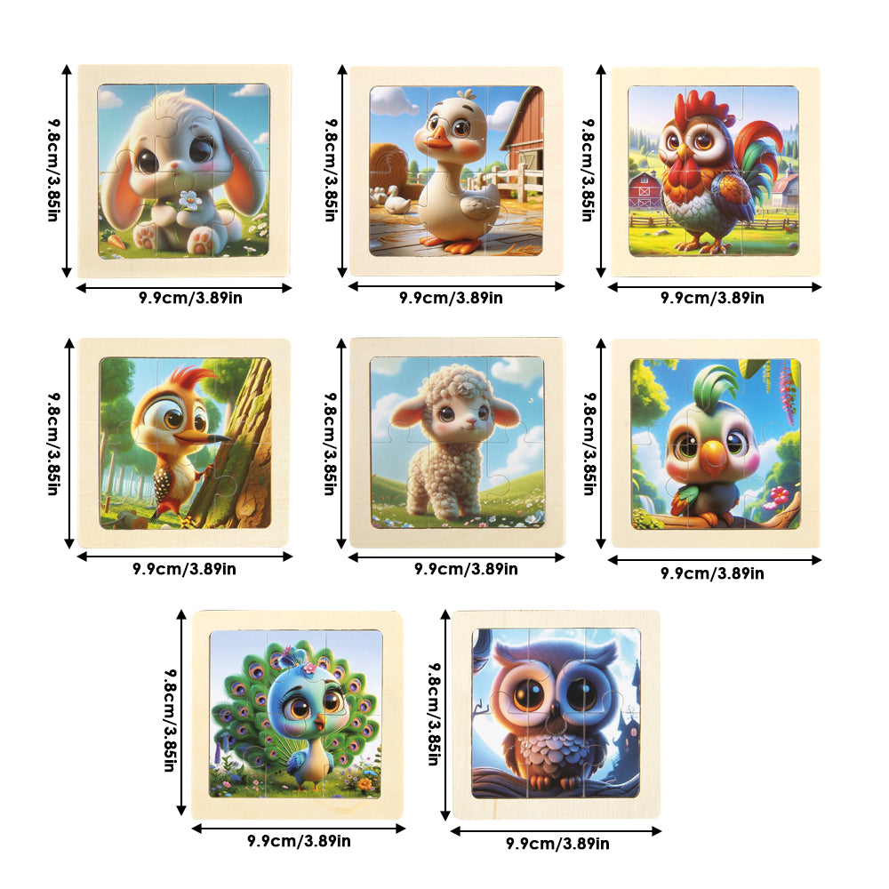 Wooden Toddler Animals Cognitive Jigsaw Puzzle Set