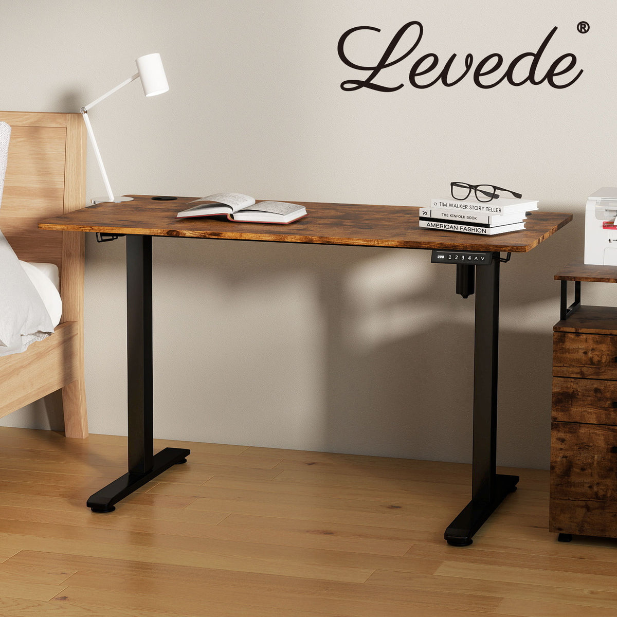 Electric Standing Desk Height Adjustable With Memory Control | Brown