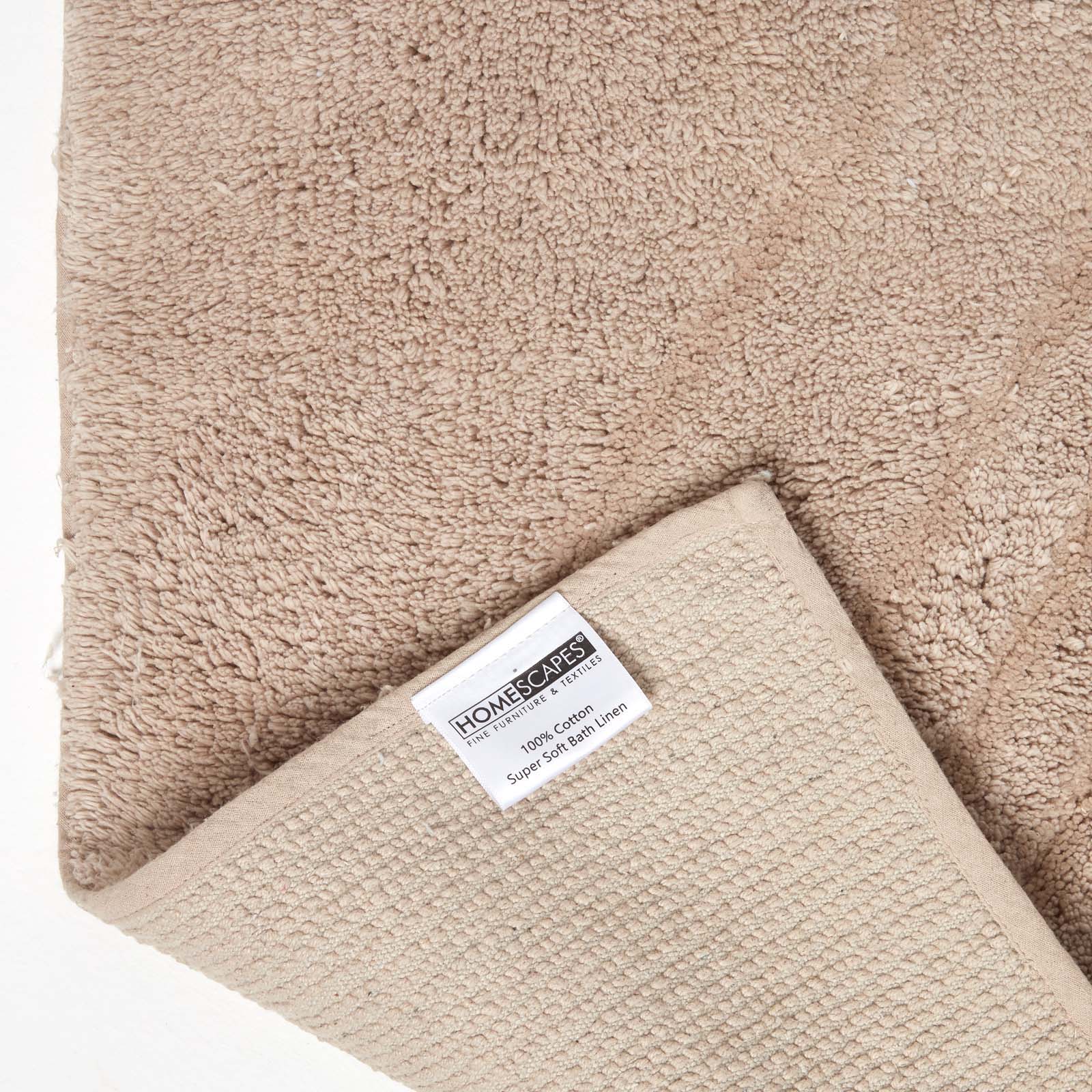 Cotton Tufted Rug Union Jack Plain Embossed Mat | 50cm x 75cm | Mink