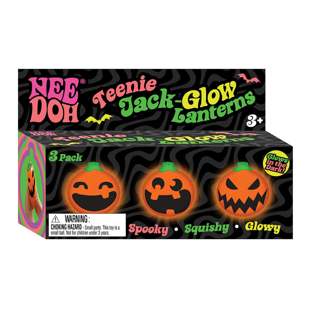 Needoh Teenie Jack-glow Lanterns - 3pcs Halloween Fidget Toy Set