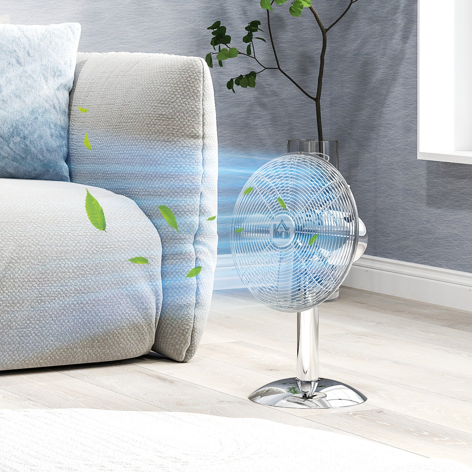 12" Metal Desk Fan With 3 Speed Wide-angled Oscillation