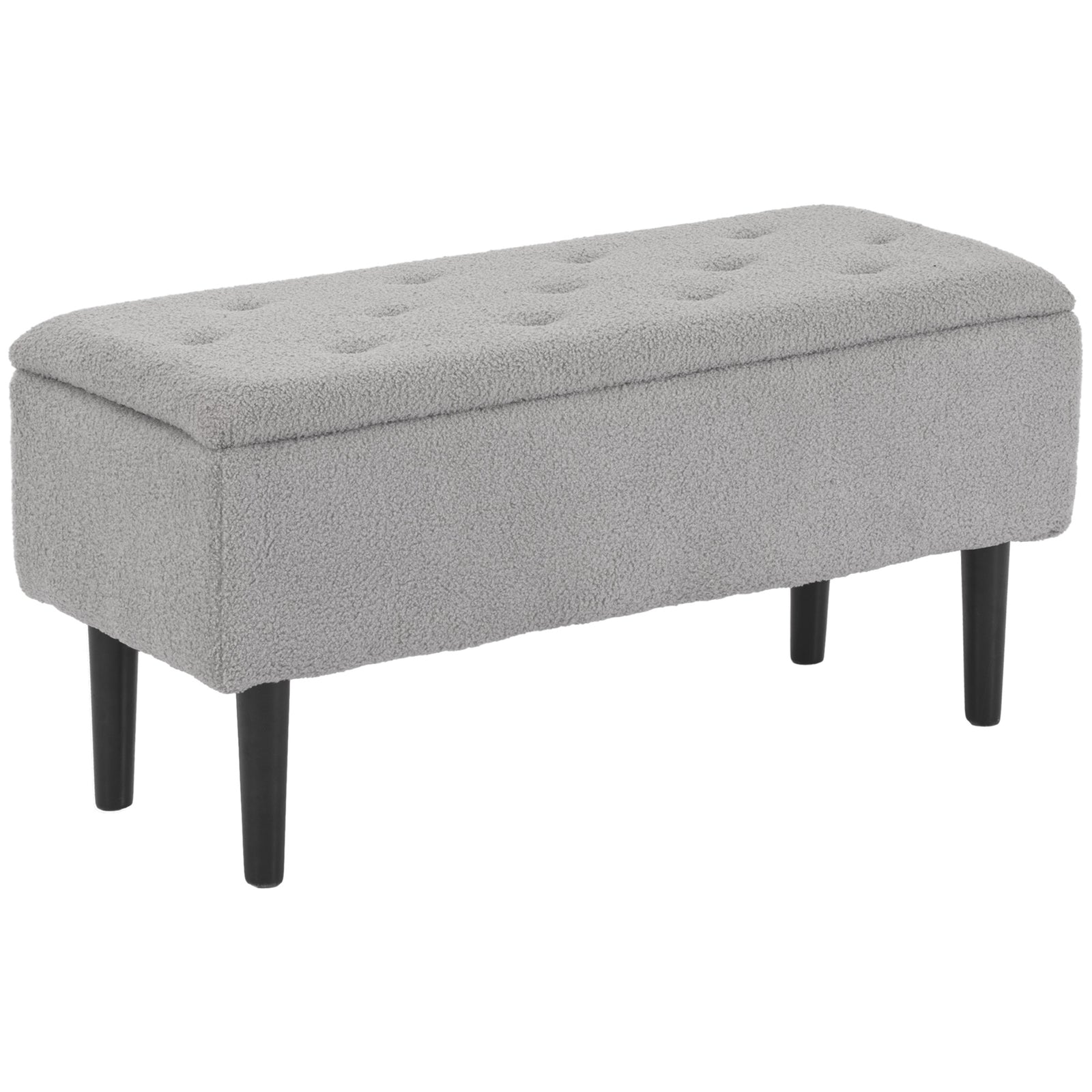 Modern Ottoman Box With Wooden Legs | One Size