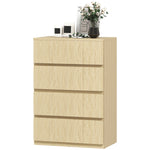 Bedroom Chest Of Drawers, 4 Drawers Dresser, Drawer Unit | Natural
