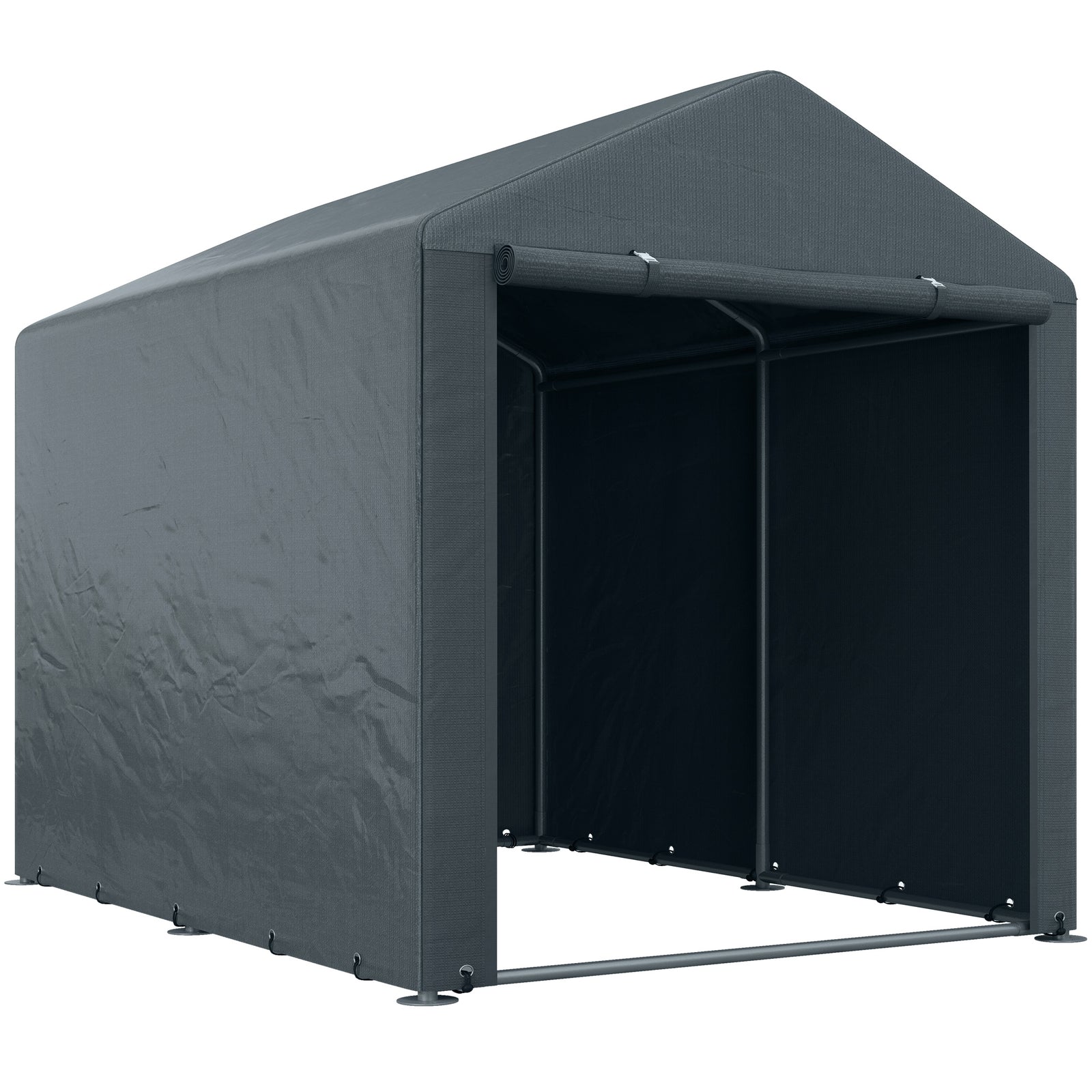 1.6 X 2.2m Garden Storage Shed Portable Shed Tent, Dark Grey