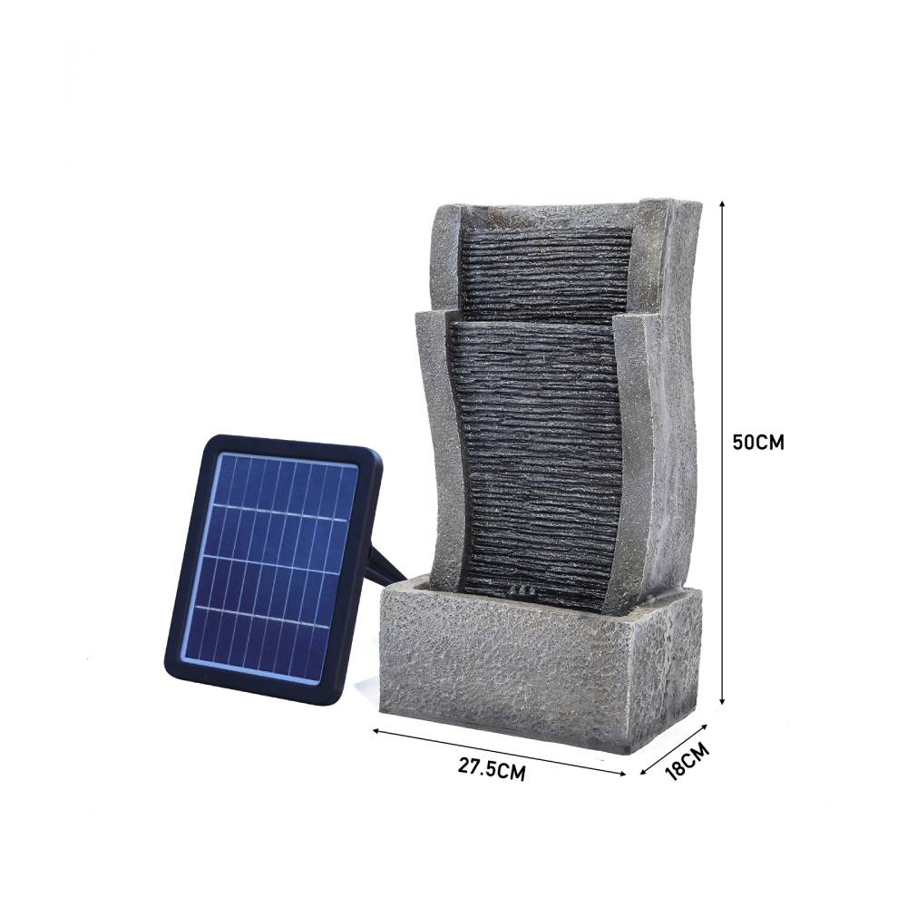 Water Feature Decor Fountain Rockery Solar Powered Garden Outdoor