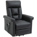 Power Lift Chair Pu Leather Electric W/ Side Pocket | Black
