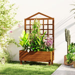 Wooden Planters With Trellis For Vine Climbing