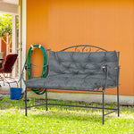 2 Seater Garden Bench Cushion Outdoor Seat Pad With Ties | Dove Gray