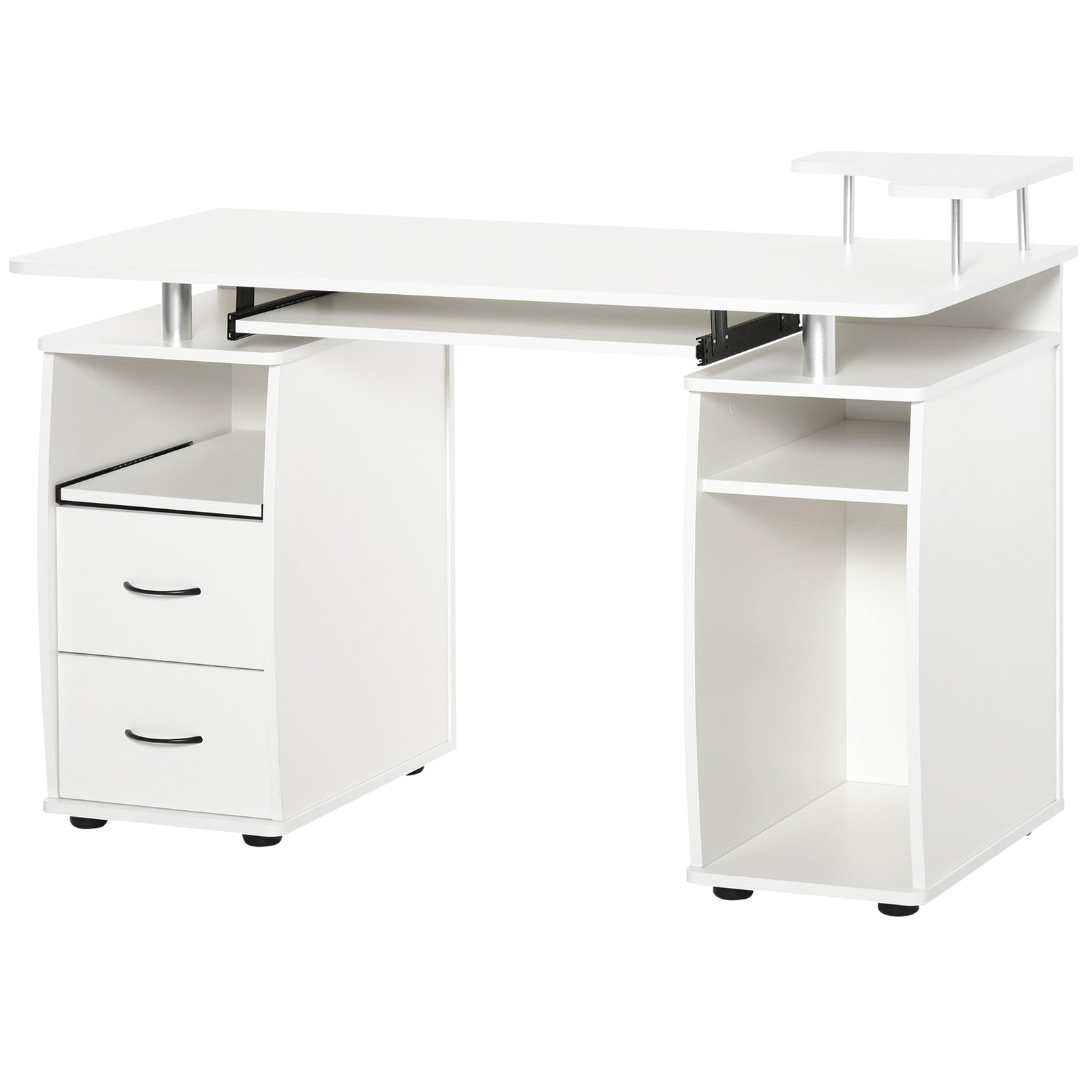 Office Desk With Keyboard Tray, Drawer | White