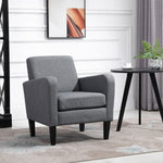 Modern Armchair Accent Chair With Rubber Wood Legs | One Size | Gray