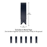 1m Heavy Duty Metal Garden Borders With Pega - Set Of 5 | Anthracite Grey