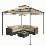  3 X 3 M Gazebo, Outdoor Gazebo Canopy With 2-tier Roof | Khaki
