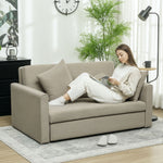 2 Seater Sofa Bed Convertible Bed Settee W/ 2 Cushions | Brown