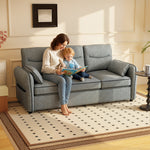 Modern Seater Sofa With Thick Cushion Side Pockets | L | Grey