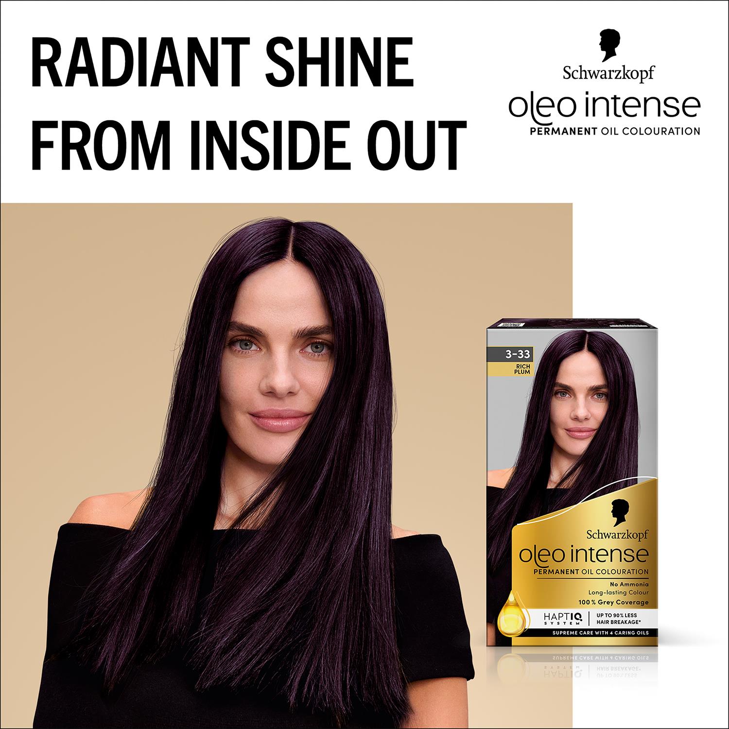 Schwarzkopf Oleo Intense Permanent Oil Colour Hair Dye 3-33 Rich Plum