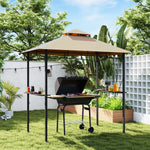 Outdoor Double-tier Bbq Gazebo Shelter Grill Canopy Barbecue