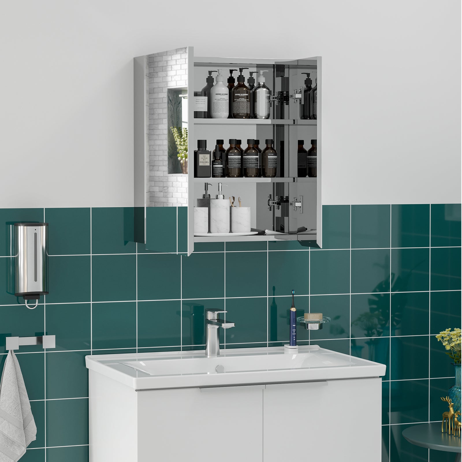 Medicine Cabinet With Mirror Wall-mounted Bathroom