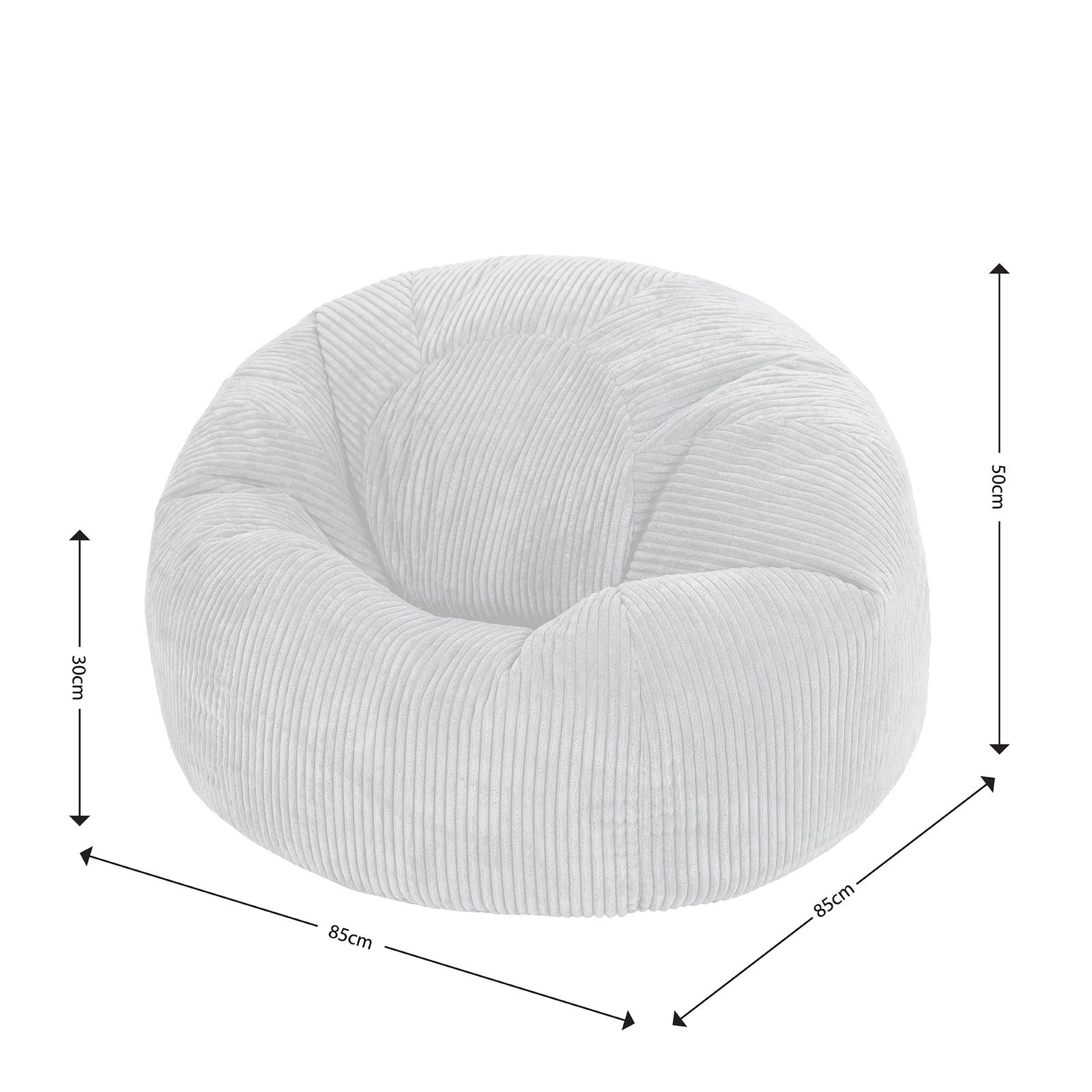 Kingston Classic Cord Bean Bag Chair | Purple