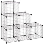 Diy 6 Cube Metal Wire Rack Interlocking Storage Cabinet