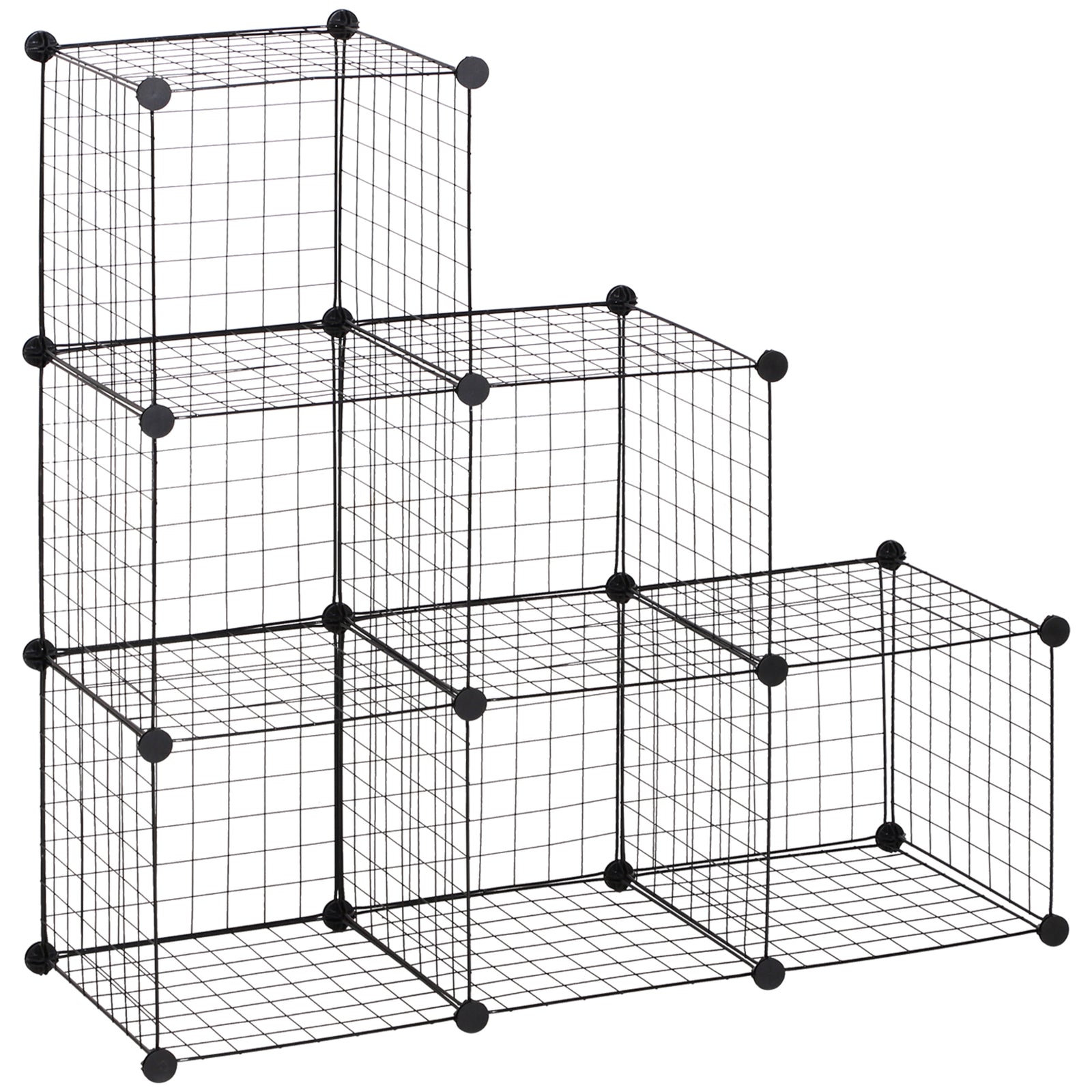 Diy 6 Cube Metal Wire Rack Interlocking Storage Cabinet