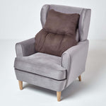 Faux Suede Back Support Thick Lumbar Cushion | Chocolate