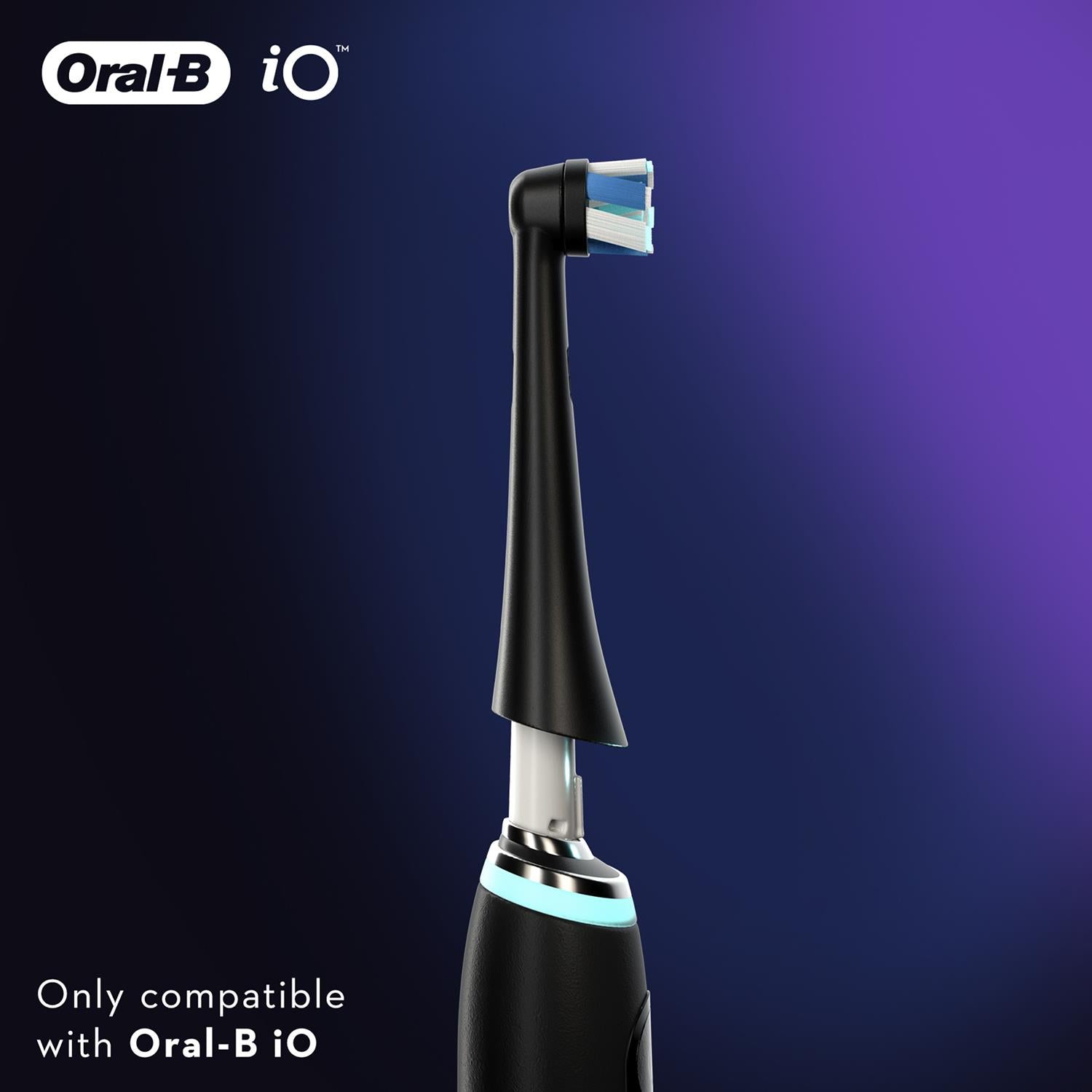 Io Ultimate Clean Toothbrush Refill Replacement Heads Black, Pack Of 4