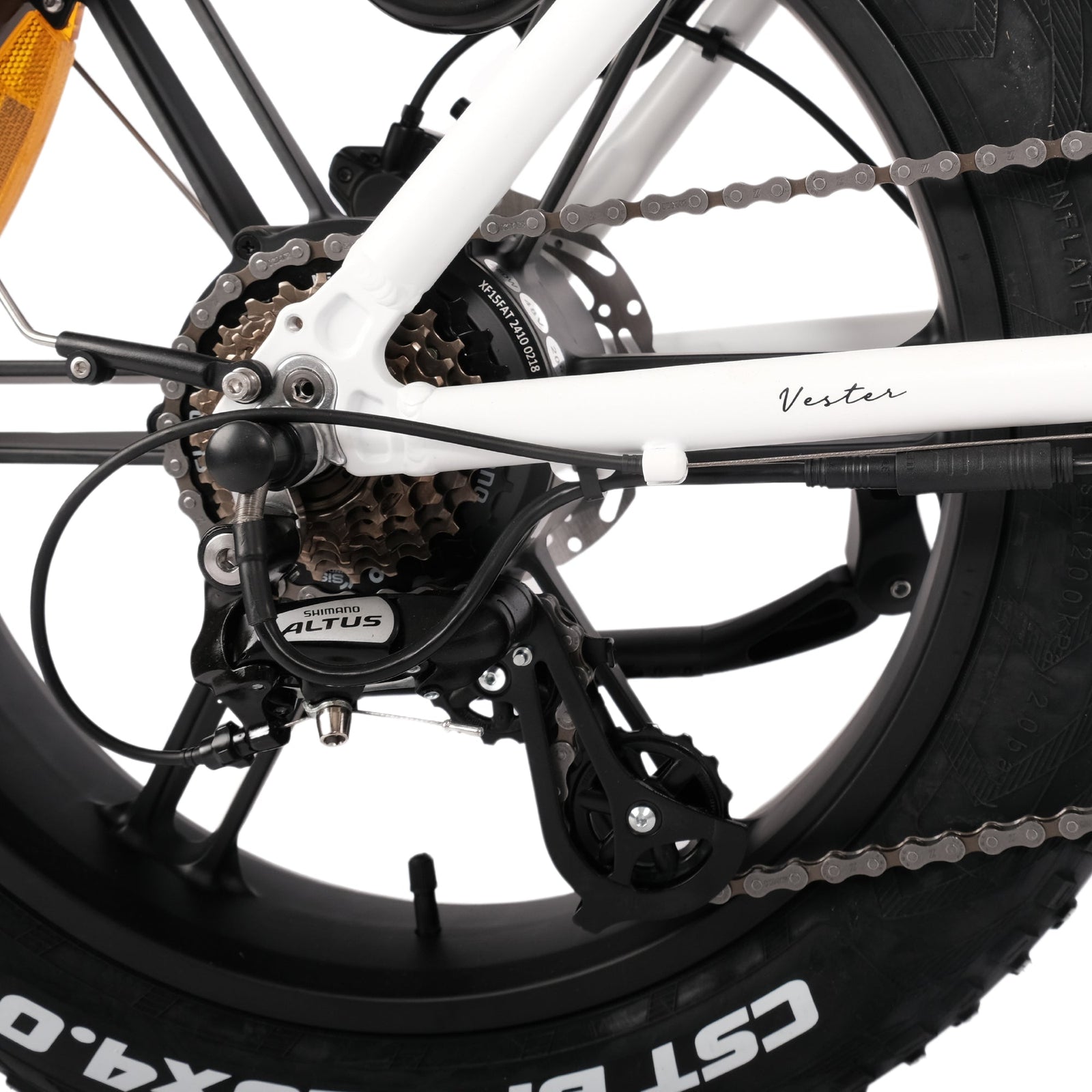 Vester 2025 Folding Bike - Fat Tyre E-bike | One Size | White