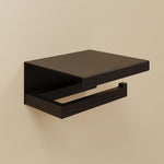Toilet Roll Holder, Black Matt, Wall-mounted, 13 Cm. Collection The Grid