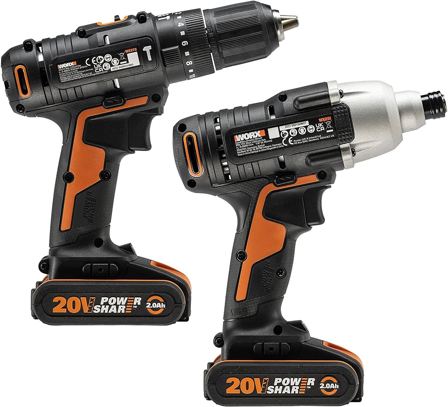 WX902 Twin Cordless Drill & Impact Driver 2 X 18v 2ah Battery & Charger