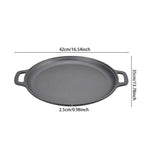 27.5/30/33/35cm Dia Pre-seasoned Round Dual-handle Cast Iron Grill Pan | Extra Large