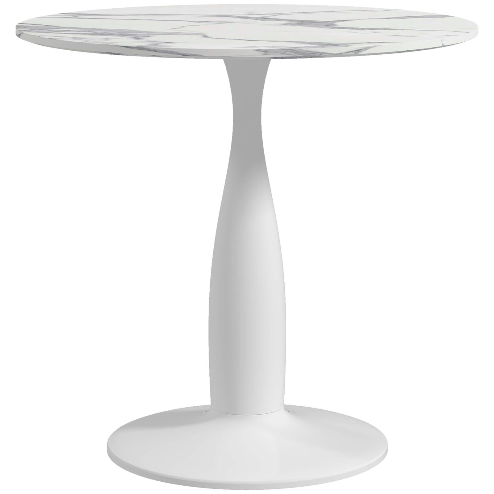 Round Dining Table W/ Steel Base, Dining Room | White