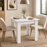 HOMCOM Square Dining Table, Kitchen Table With White Wood Effect