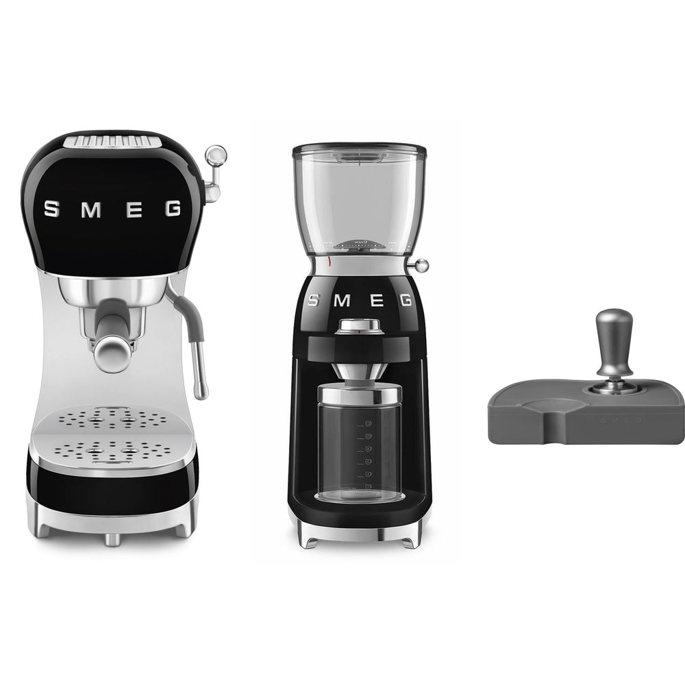 Ecf02, Cgf11, Ects01 Coffee Machine, Grinder & Tamping Set | Black