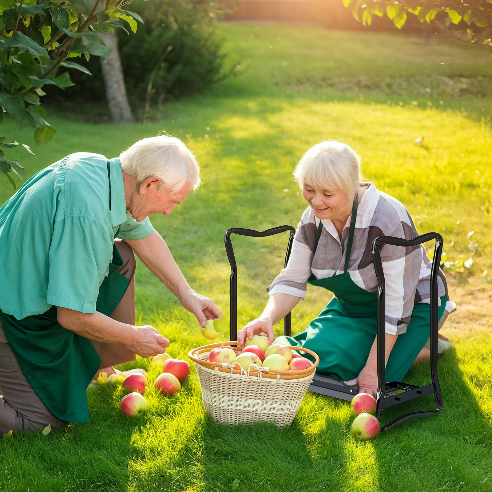 Outsunny 2in1 Folding Garden Kneeler Foam Chair Pad Support Bench