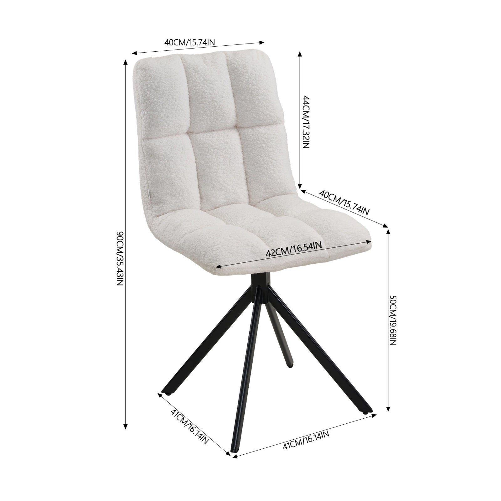 Breeins Set Of 2 Sherpa-fleece Upholstered Dining Chairs
