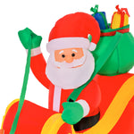 8ft Christmas Inflatable Santa Claus On Sleigh Led