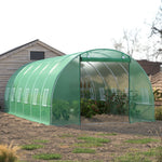 Green Outdoor Walk-in Tunnel Greenhouse With Steel Frame | Large | Green