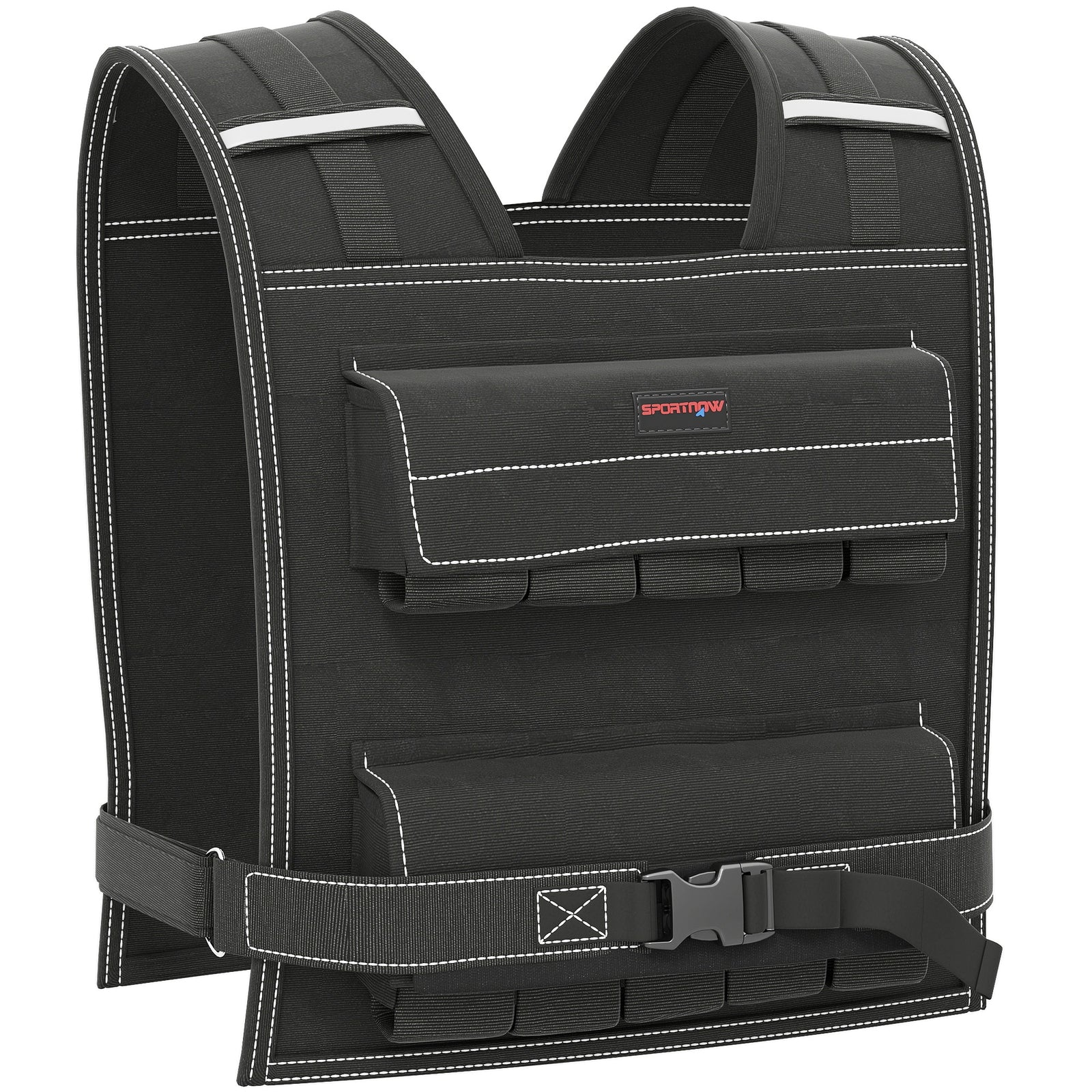 20kg Adjustable Weighted Vest With 20 Metal Weights, Weight Vest