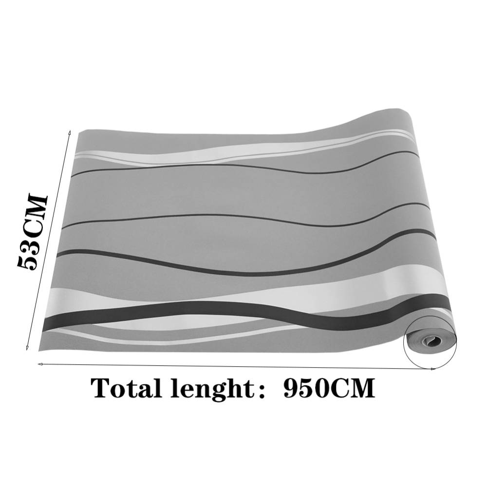 Modern Curve Striped Non-woven Wallpaper | Dark Grey