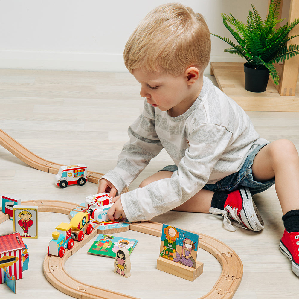 Tea Cup Track Turntable for Wooden Fun Fair Train Set