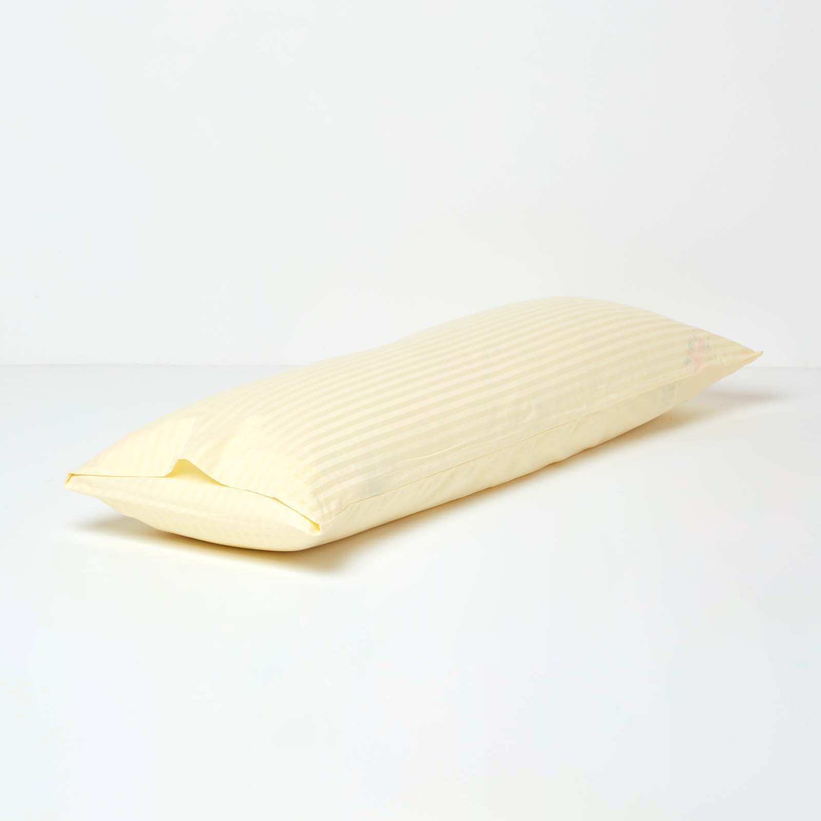 Egyptian Cotton Satin Stripe Housewife Pillowcase 330 Tc | Body | Pastel Yellow
