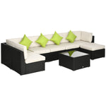 Rattan Outdoor Garden Furniture Patio Corner Sofa Set | Black