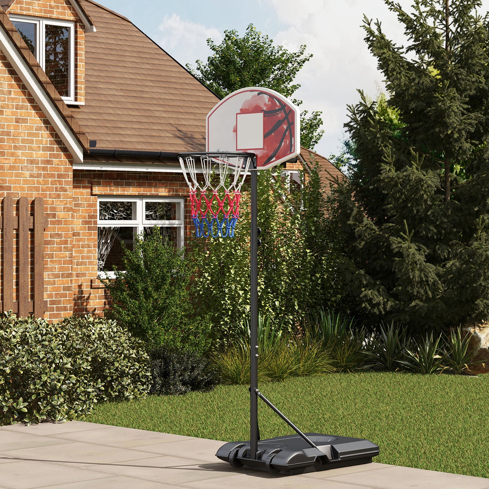 Adjustable Basketball Hoop And Stand With Wheels | Black