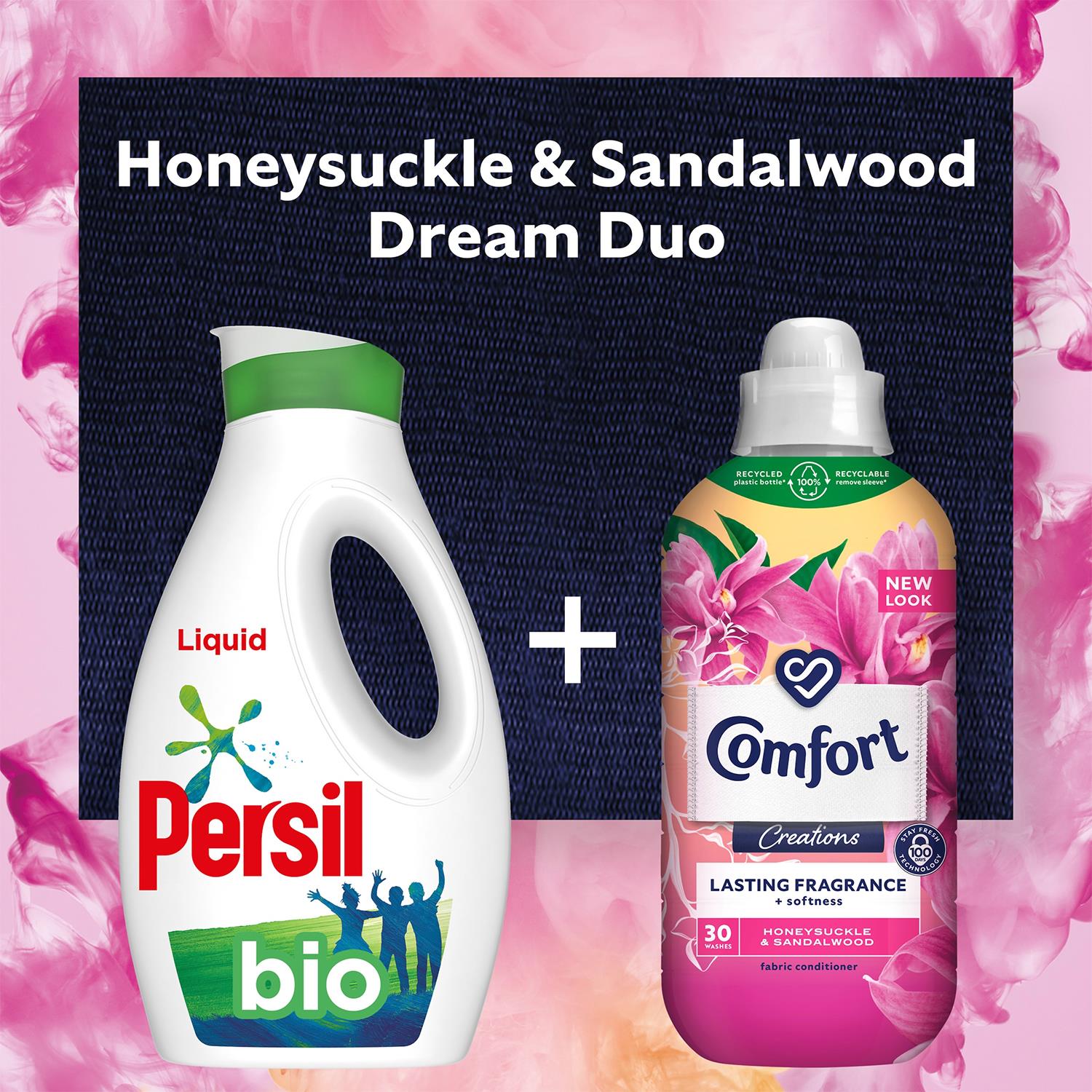 Creations Fabric Conditioner Honeysuckle & Sandalwood, 900ml, 30w | Set of 4