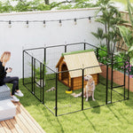 12 Panels Dog Pen, Heavy Duty Puppy Dog Playpen For Large Dogs | 100cm | Black