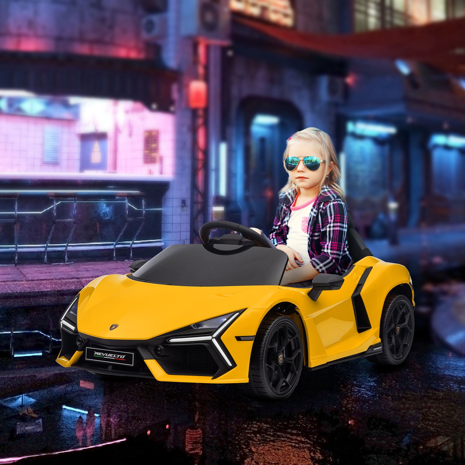 Lamborghini Revuelto Licensed Ride On Car W/ Suspension | Yellow