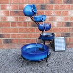4 Tier Spilling Bowls Water Feature | Blue