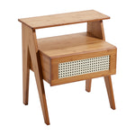 Wooden Nightstand Storage Cabinet With Shelf