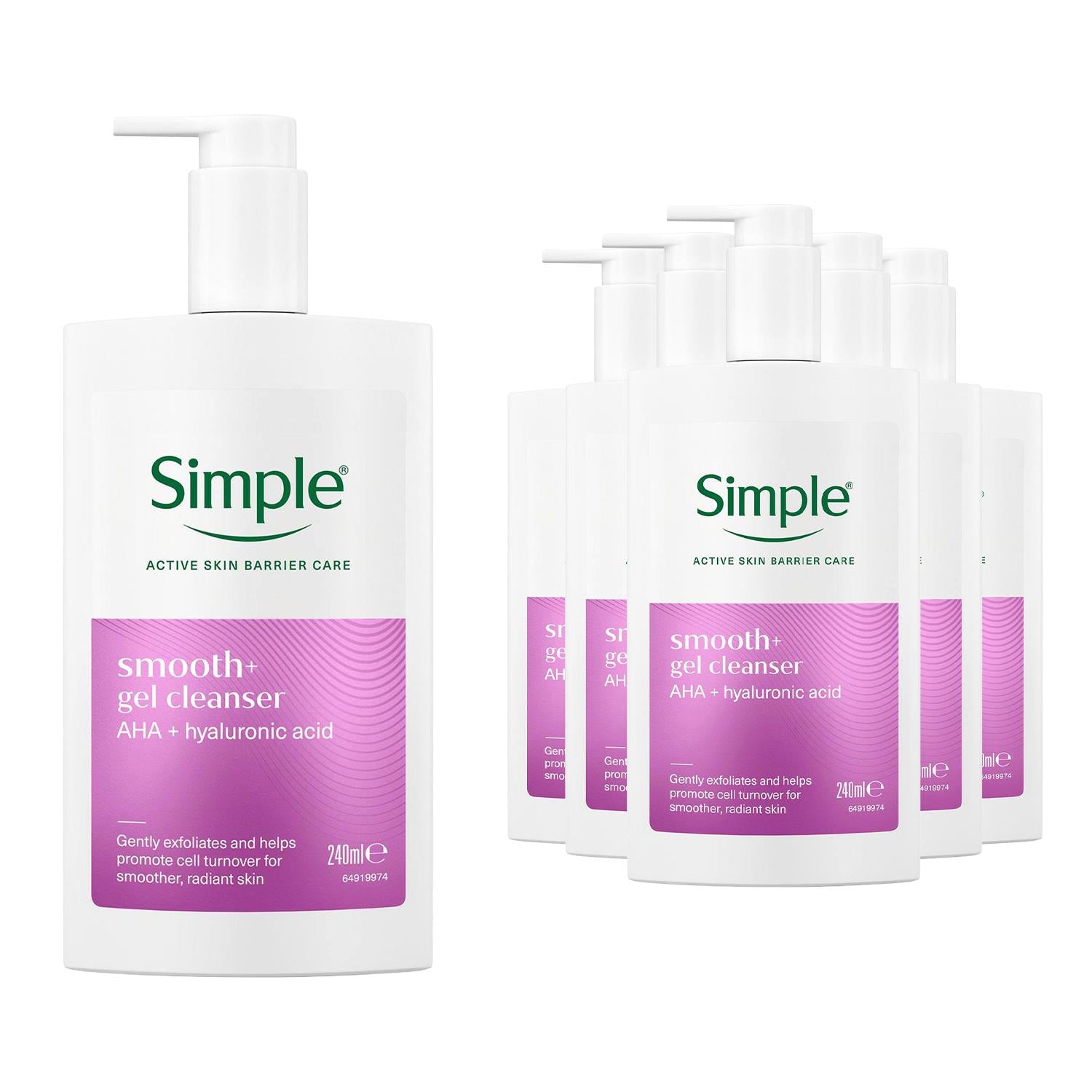 Smooth+ Gel Facial Cleanser Softening Daily Face Wash, 240ml | Set-of-6