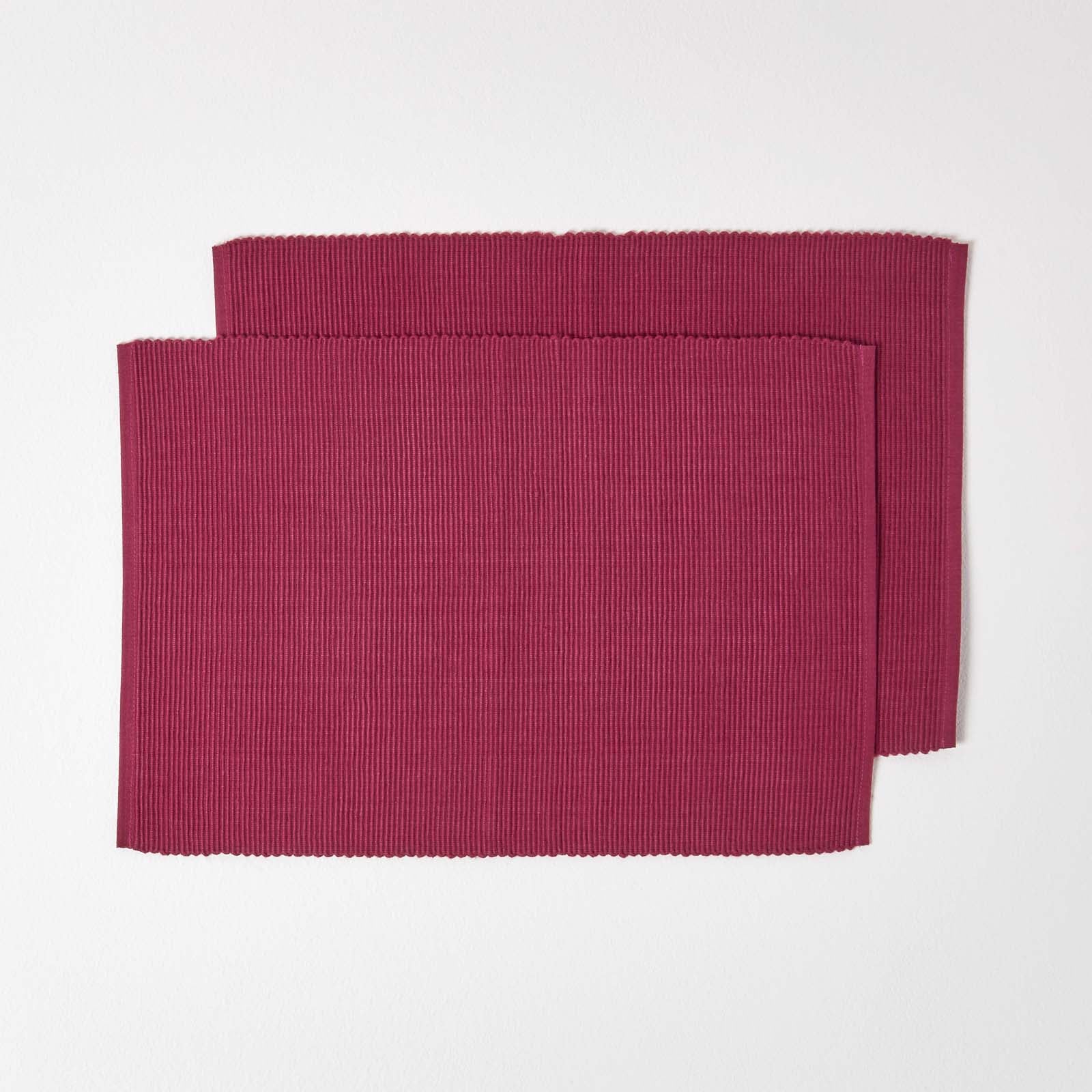 Cotton Plain Pack Of 2 Placemats | 50cm x 30cm | Plum